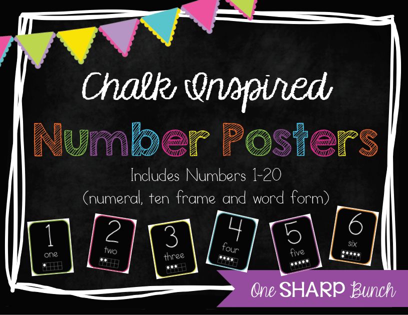 http://www.teacherspayteachers.com/Product/Chalk-Inspired-Number-Posters-786934