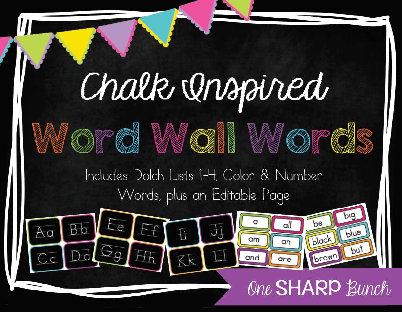 http://www.teacherspayteachers.com/Product/Chalk-Inspired-Word-Wall-786960