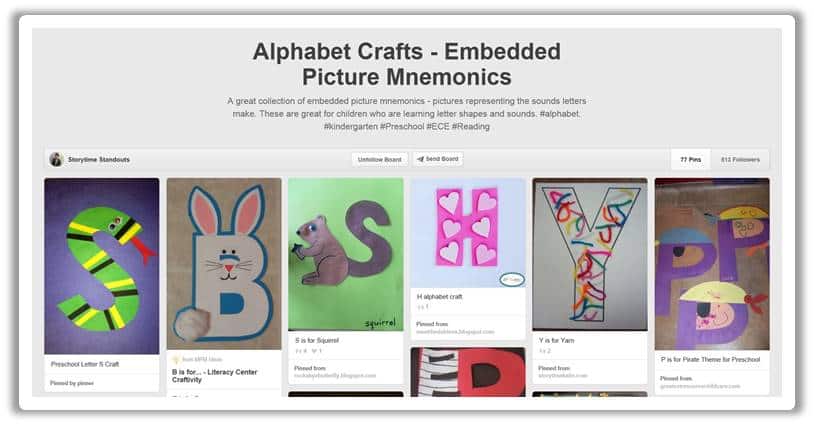 http://www.pinterest.com/storystandouts/alphabet-crafts-embedded-picture-mnemonics/