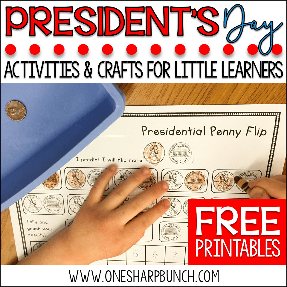 Here’s a great collection of President’s Day activities for kids, including President’s Day crafts, Abraham Lincoln activities, ideas for patriotic math and literacy centers, and FREE George Washington printables!