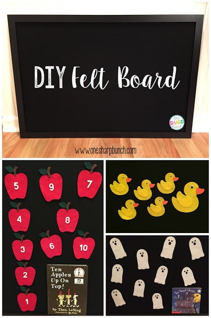 Step-by-step DIY felt board and felt apples, felt ghosts, and felt Five Little Ducks storyboards!