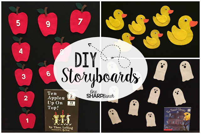 Step-by-step DIY felt board and felt apples, felt ghosts, and felt Five Little Ducks storyboards!