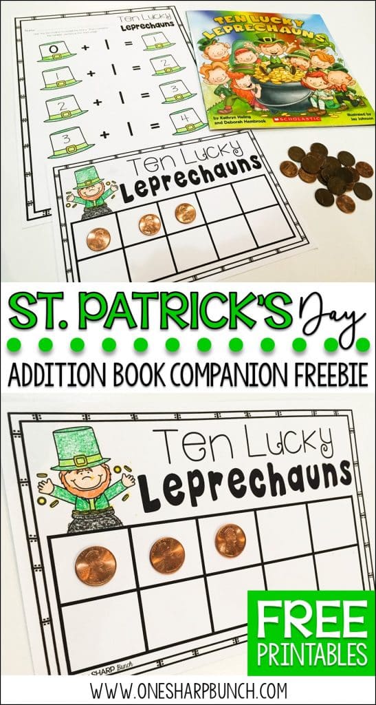 Looking for some great St. Patrick's Day books and a variety of engaging St. Patrick's Day activities for the primary classroom?! Grab a St. Patrick's Day FREEBIE perfect for the story Ten Lucky Leprechauns! Plus, we share some great St. Patrick's Day ideas for your math centers and literacy centers!