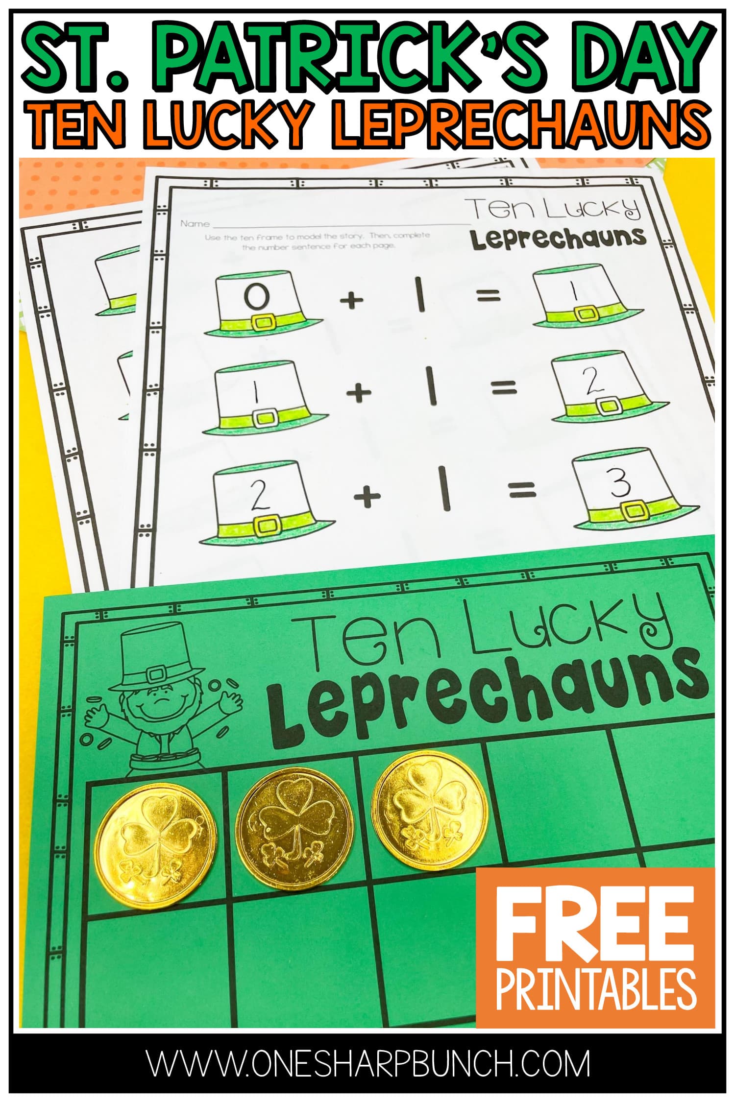 Engaging St. Patrick's Day activities for kids, including St. Patrick's Day books and a FREEBIE perfect for the story Ten Lucky Leprechauns!