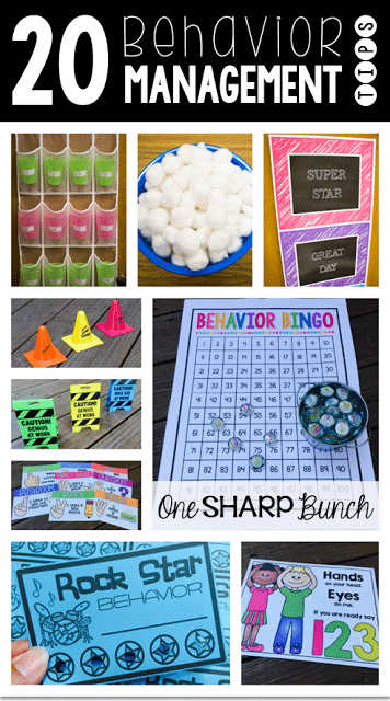 This post is loaded with 30 classroom management ideas for the Kindergarten, primary and elementary classroom! Classroom management tips and tricks for whole brain teaching, alternative seating, bucket fillers, and so much MORE, including a behavior bingo FREEBIE!