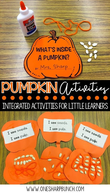 FREE life cycle of a pumpkin activities, including pocket chart sentences and sequencing printable. Perfect for your pumpkin investigations! Plus, we love the adorable pumpkin crafts!