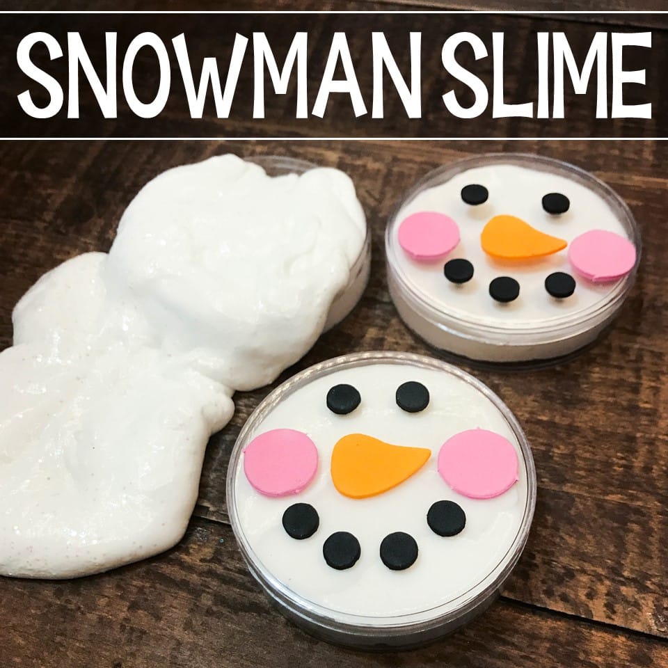 This no mess, three ingredient snowman slime recipe will have your kiddos shivering with excitement! Includes a step-by-step video tutorial for easy DIY slime!