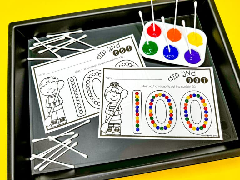 Fine Motor Activities for the 100th Day of School - One Sharp Bunch