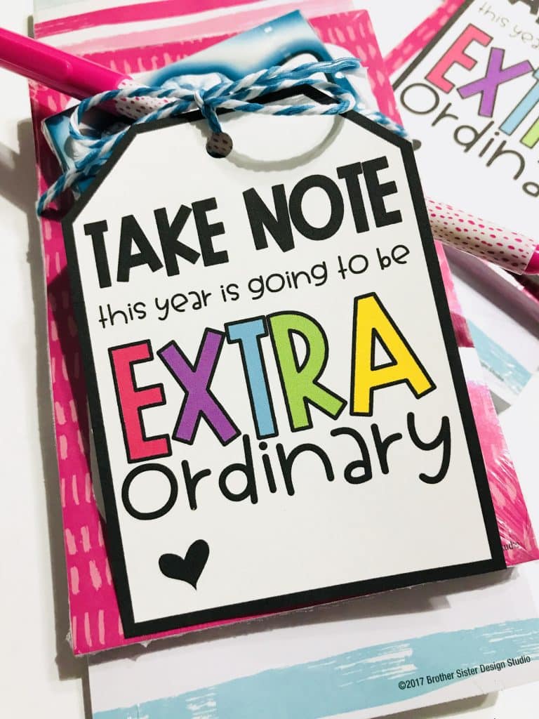 Show your appreciation at back to school with this DIY gift that won't break the bank! This free EXTRAORDINARY gift tag is perfect for teacher gifts, team gifts, coworker gifts or any other special person in your life!