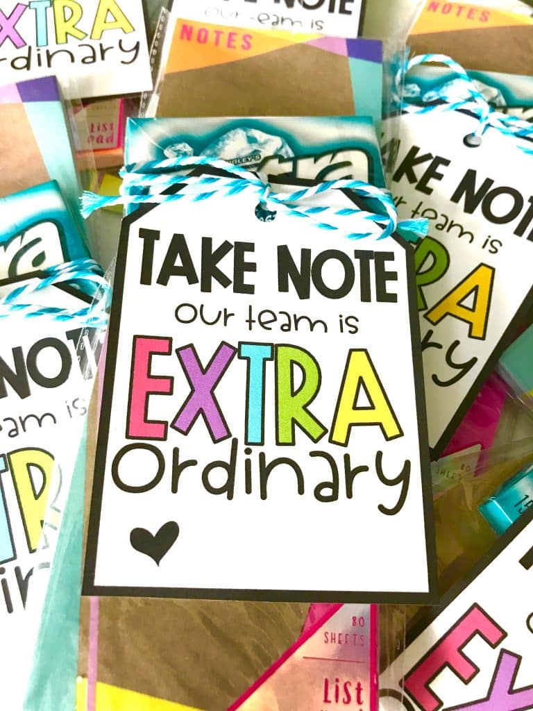 Show your appreciation at back to school with this DIY gift that won't break the bank! This free EXTRAORDINARY gift tag is perfect for teacher gifts, team gifts, coworker gifts or any other special person in your life!
