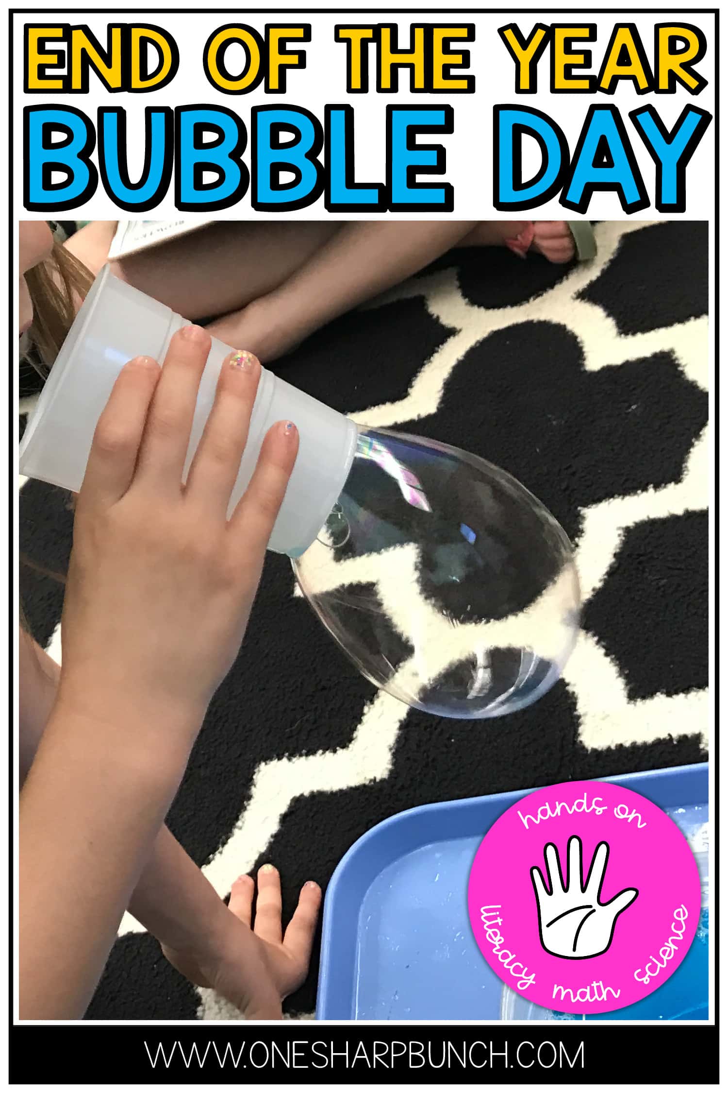 Bubble Day is always a class favorite in our balloon pop end of the year countdown! On this end of the year theme day, the students mix a homemade bubble solution recipe for bouncing bubbles on their hand, determine the best bubble blower, compare the anatomy of a bubble to an Oreo and make a bubble wand. These end of the year Bubble Day activities for kindergarten, 1st grade and 2nd grade are sure to pique their interest, especially during the anticipation of the end of the school year!