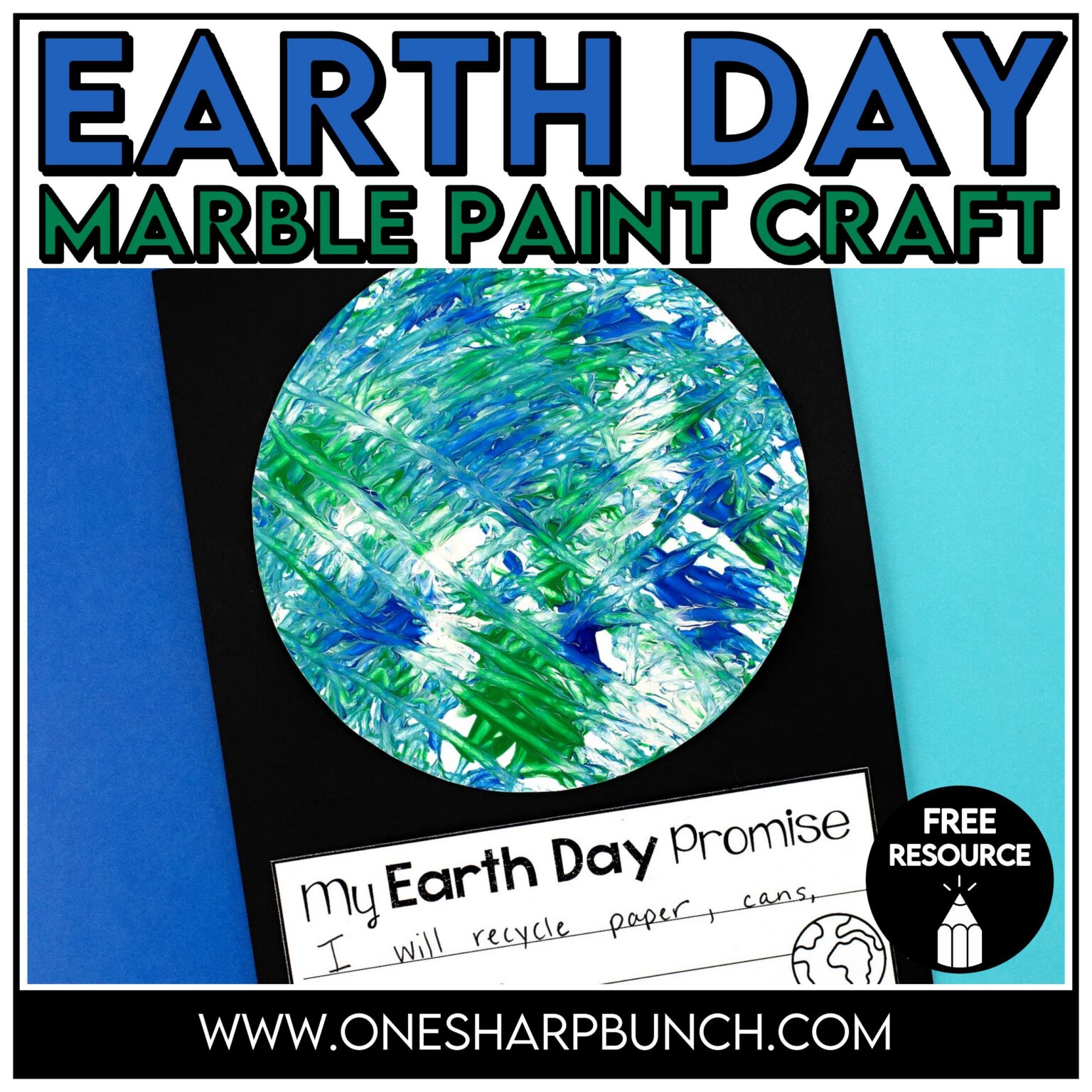 Tissue Paper Earth Day Craft Mosaic for Kids - One Sharp Bunch