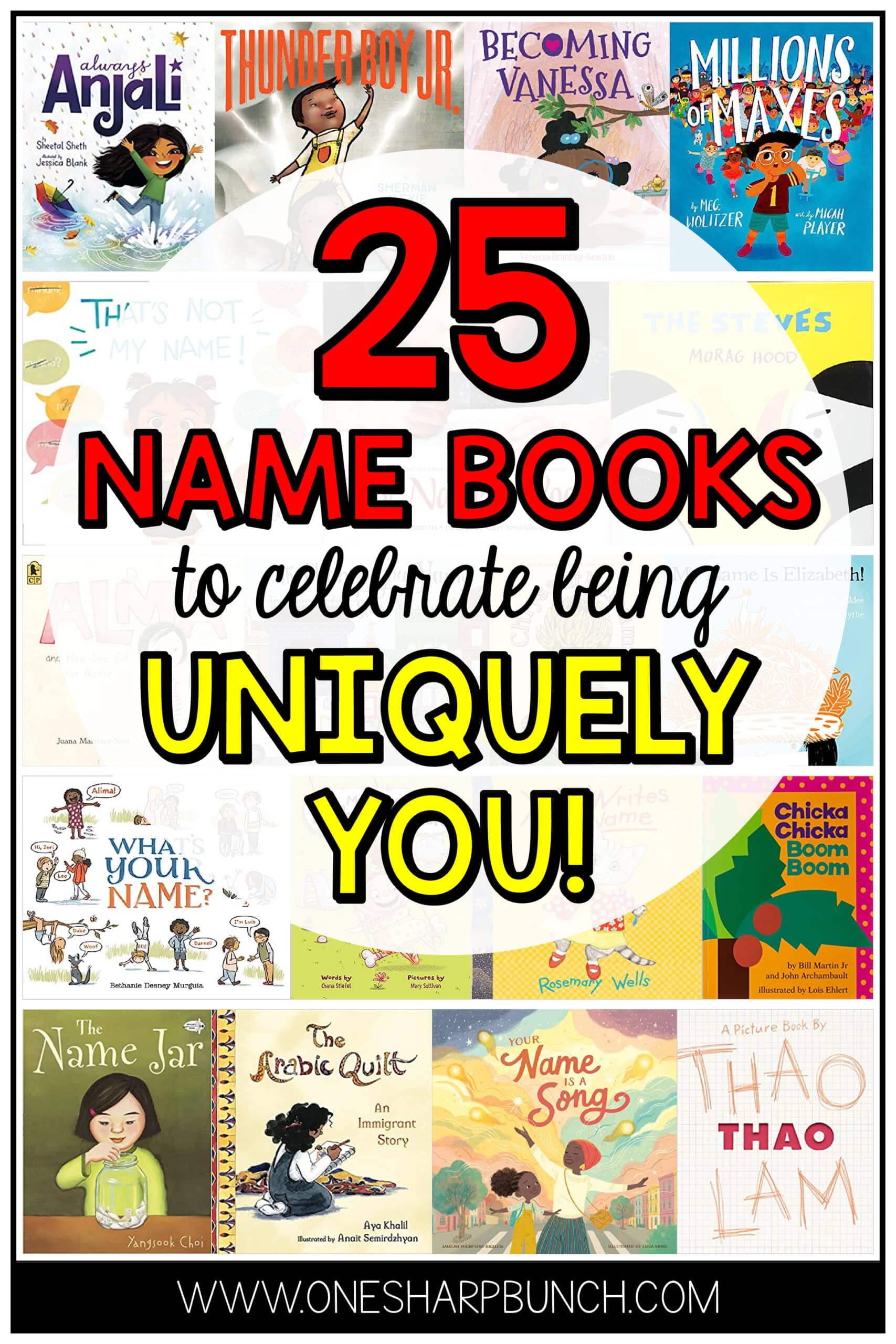 Looking for name books for back to school that you can incorporate into your first week lesson plans? To celebrate our uniqueness, I am sharing 25 name books for kids that are great for getting to know you activities and building classroom community in your early elementary classroom. Use these name books, including Chrysanthemum and The Name Jar, with a variety of name activities for preschool and kindergarten. Add these kids books to your beginning of the year lesson plans!