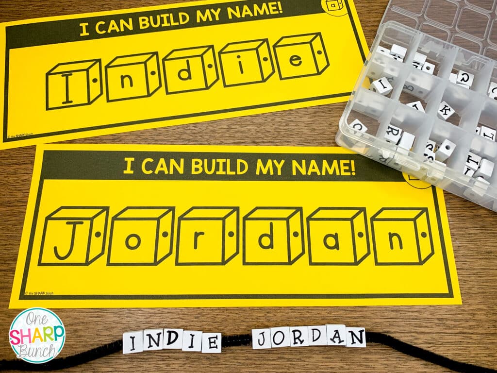 Fine Motor Name Activities with Editable Name Mats - One Sharp Bunch