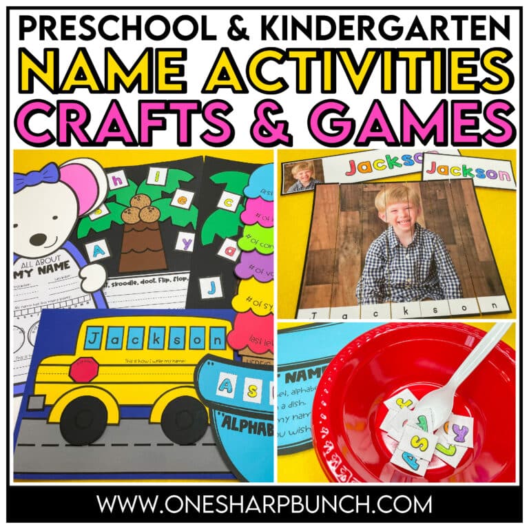 Editable Picture Name Puzzles for Name Practice - One Sharp Bunch