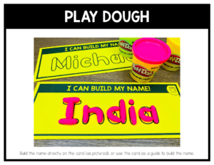 Engage your students and help them easily learn the letters in their name with these visual, kinesthetic and tactile fine motor play dough name mats! Take your word work, fine motor tubs, literacy centers or morning work to a whole new level as your students build their name using these editable name building fine motor activities!