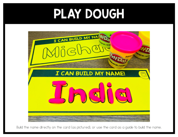 Engage your students and help them easily learn the letters in their name with these visual, kinesthetic and tactile fine motor play dough name mats! Take your word work, fine motor tubs, literacy centers or morning work to a whole new level as your students build their name using these editable name building fine motor activities!