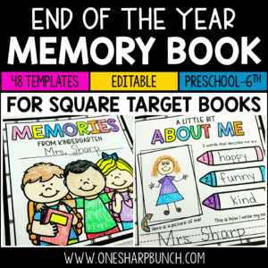 End of Year Memory Book for Kindergarten