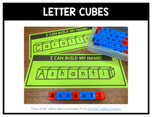 Letter Cube Name Mats | Fine Motor Name Activities