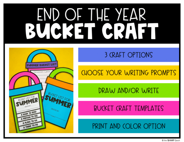 End of the Year Summer Bucket List Craft & Writing Activities