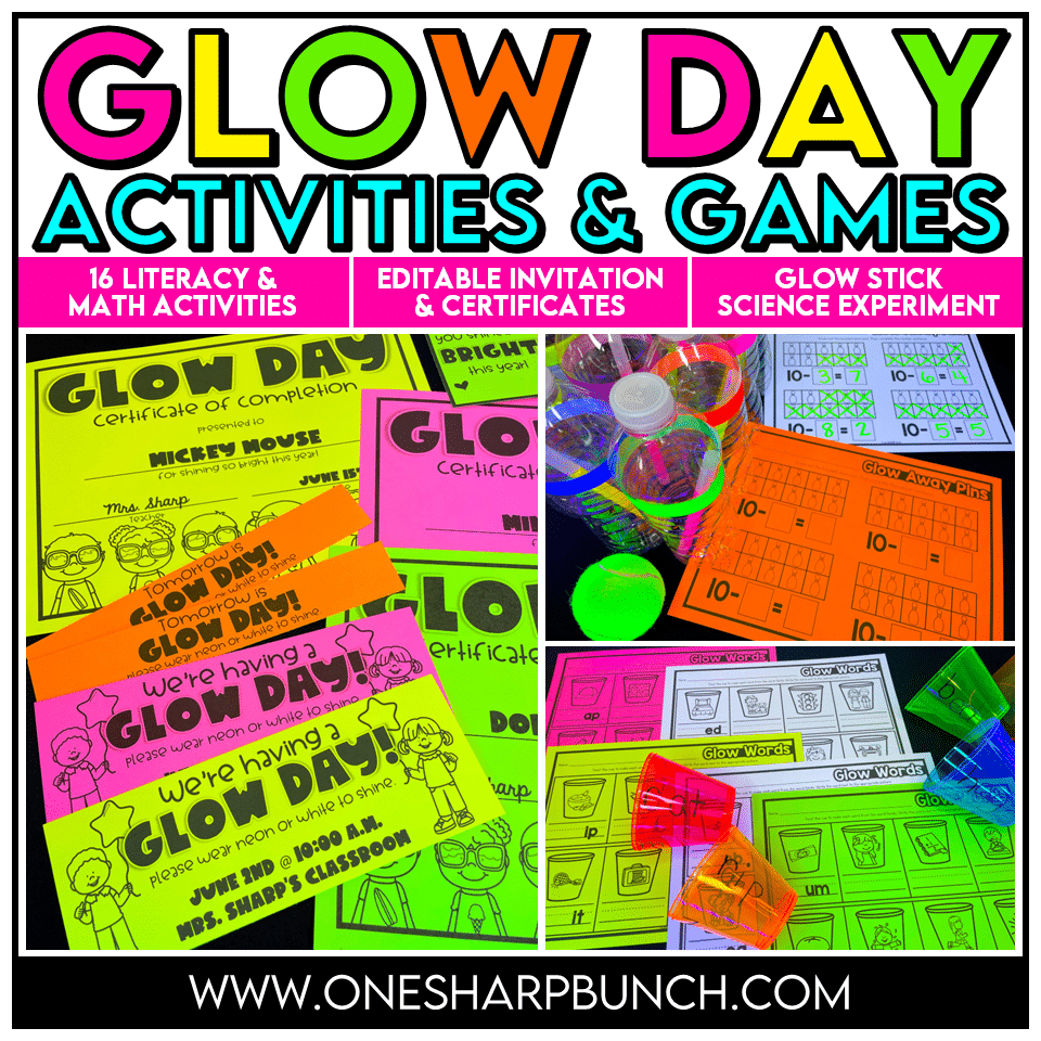 Glow Day Activities and Glow Day Games for an End of the Year