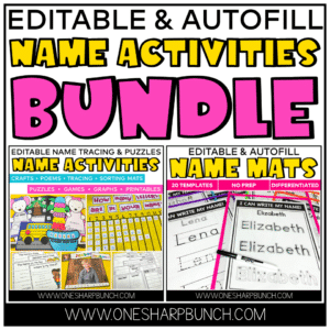 Name Activities and Name Crafts Bundle | Editable Name Tracing & Name Writing