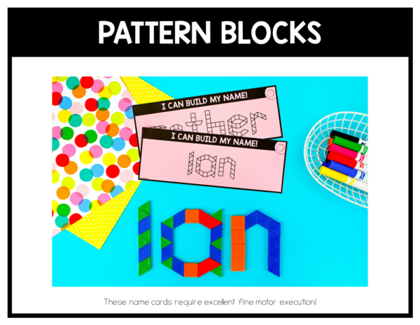 Pattern Blocks Name Mats | Fine Motor Name Activities Pattern Blocks Name Mats | Fine Motor Name Activities