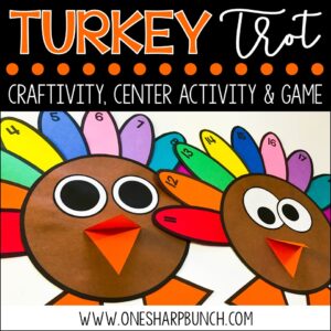 This "Turkey Trot" number order turkey craft, center and game is perfect for integrating math into your Thanksgiving unit, Thanksgiving activities, and Thanksgiving lessons! This resource comes complete with all of the turkey craft templates, center activity and whole class game you will need for working on numbers up to 20.