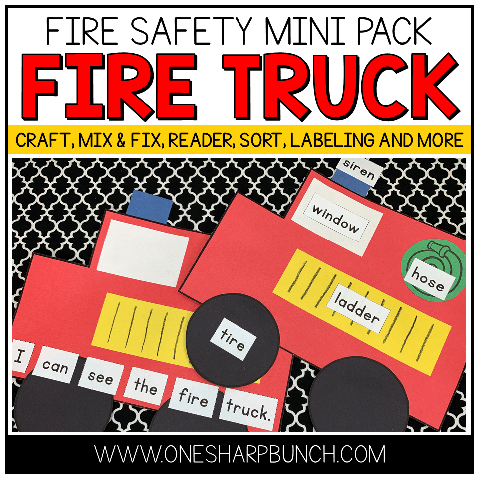 Celebrate Fire Safety Week with this adorable Fire Truck craft, which integrates literacy for preschool, kindergarten, and first grade!