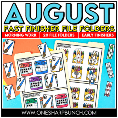 20 Quick Back to School Early Finisher Activities for Kindergarten ...