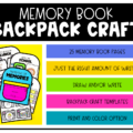 End of the Year Memory Book Backpack Craft and Writing Activities