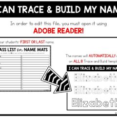 Name Mats | Editable Trace & Build Name Activities - One Sharp Bunch