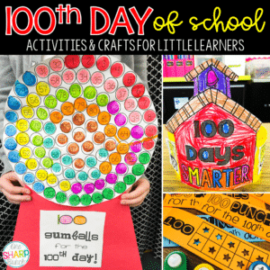 Easily plan and celebrate the 100th Day of School with this collection of 20 no prep 100th Day activities and crafts! Also includes fine and gross motor activities for the 100th Day of School! To help target academic skills, these 100th day activities integrate reading, writing and math. There are more than enough 100th Day activities to last the whole day, or even week! Great for your 100th day of school celebration!