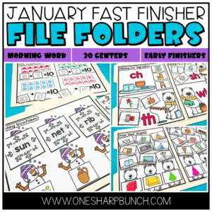 Engage your fast finishers with these 20 early finishers activities for January! This set includes 20 file folder games including 10 literacy and 10 math early finisher activities! These file folder games will provide meaningful practice and enrichment of a variety of skills!