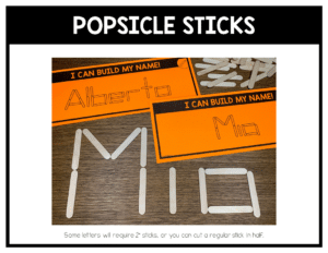 Popsicle Sticks Name Mats | Fine Motor Name Activities