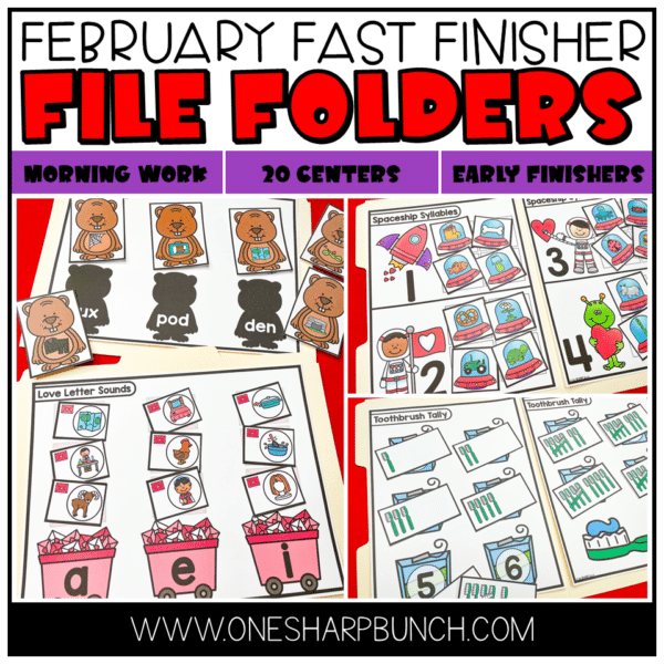 Engage your fast finishers with these 20 early finishers activities for February! This set includes 20 file folder games including 10 literacy and 10 math early finisher activities! These file folder games will provide meaningful practice and enrichment of a variety of skills!