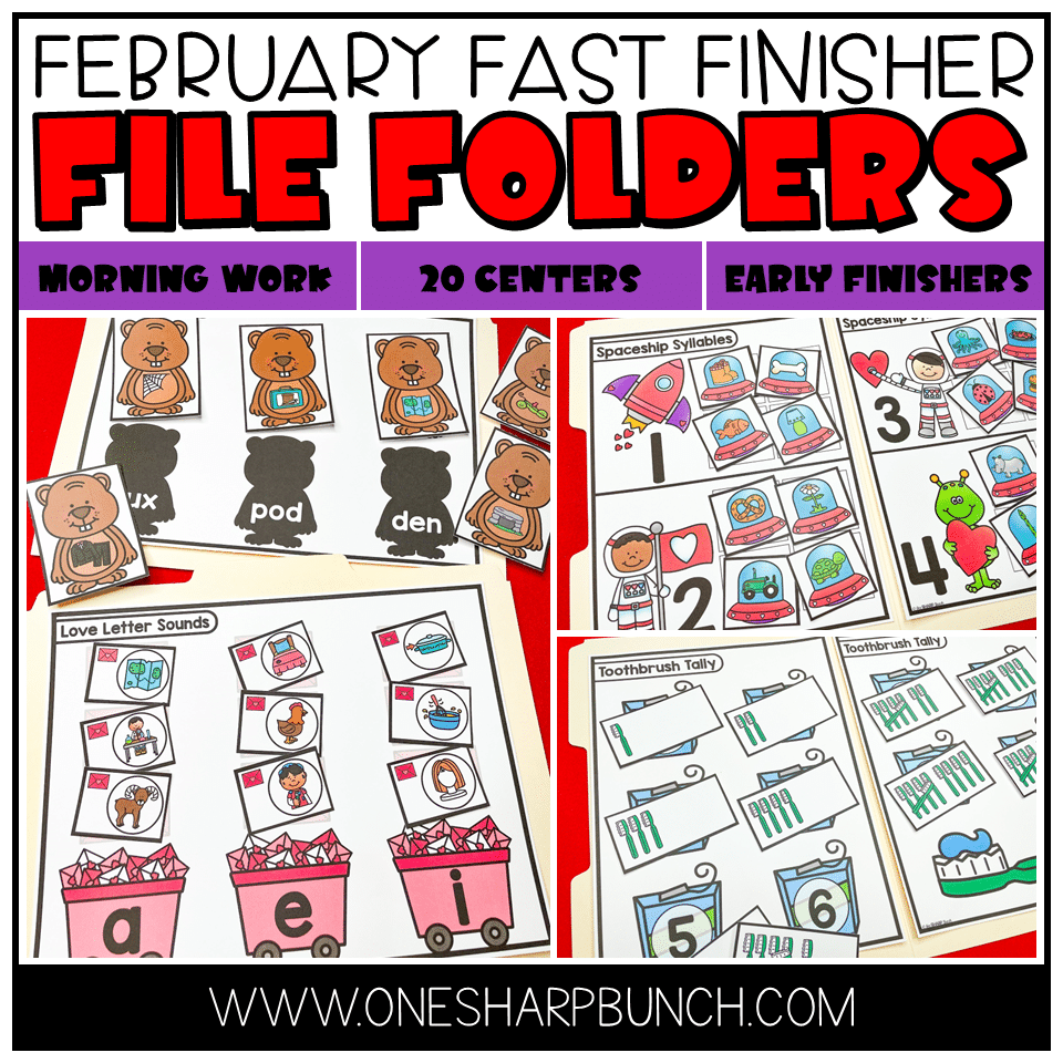 Engage your fast finishers with these 20 early finishers activities for February! This set includes 20 file folder games including 10 literacy and 10 math early finisher activities! These file folder games will provide meaningful practice and enrichment of a variety of skills!