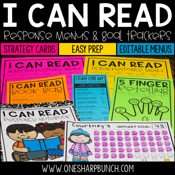 I Can Read Reading Response Menus & Reading Goal Tracker