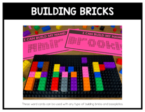 Fine Motor Name Activities Using Building Bricks