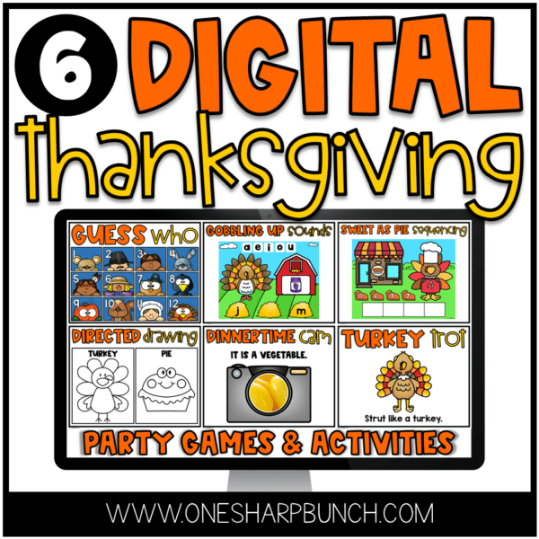 Easily plan a fun and engaging Thanksgiving Harvest party with these digital Thanksgiving activities! 6 digital Thanksgiving activities are included in both PowerPoint and Google Slides. Guess Who will only work in PowerPoint. These digital Thanksgiving party games are no prep, so they can also be completed during morning work, centers, or as a fast finishers activity.