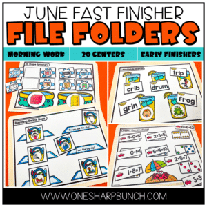 Engage your fast finishers with these 20 early finishers activities for June! This set includes 20 file folder games including 10 literacy and 10 math early finisher activities! These file folder games will provide meaningful practice and enrichment of a variety of skills!