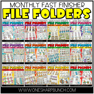 240 Early Finishers Activities, Fast Finisher File Folder Games Bundle