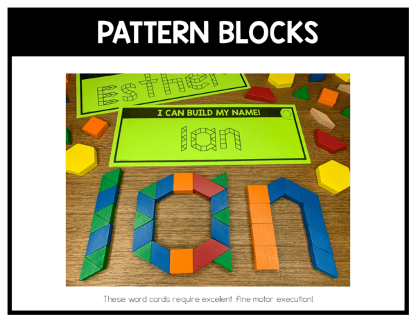 Pattern Blocks Name Mats | Fine Motor Name Activities