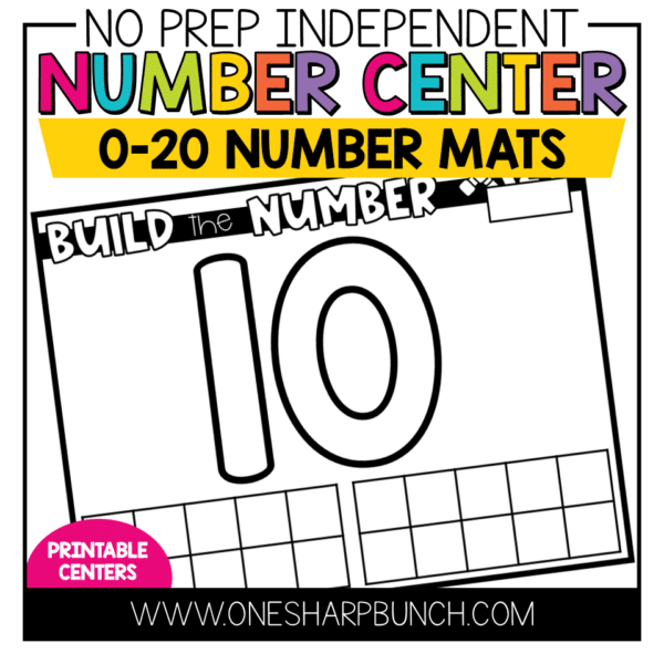 Number Mats | No Prep Centers for Kindergarten | Math Centers | Number Building Activities