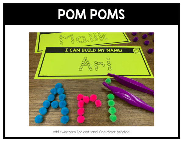 Pom Poms Name Mats | Fine Motor Name Activities