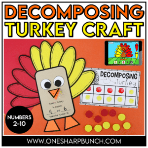 Thanksgiving Turkey Math Craft for Decomposing Numbers | Printable & Digital