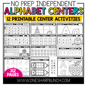 No Prep Alphabet Centers for Kindergarten Bundle | Alphabet Activities