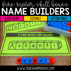Letter Cubes Name Mats | Fine Motor Name Activities