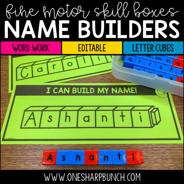 Letter Cubes Name Mats | Fine Motor Name Activities