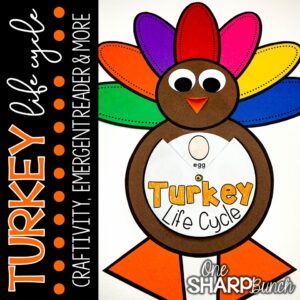 This Thanksgiving Turkey Life Cycle Craft is perfect for Thanksgiving, or even the month of November! Just spin the interactive wheel to better remember each stage of the turkey life cycle! This pack also includes a turkey life cycle emergent reader, anchor chart cards, pocket chart sentences and cut and glue sheet.